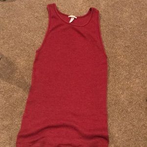 red high neck tank top